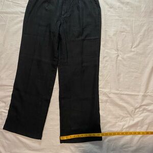 Lands' End Black Linen Wide Leg Pants